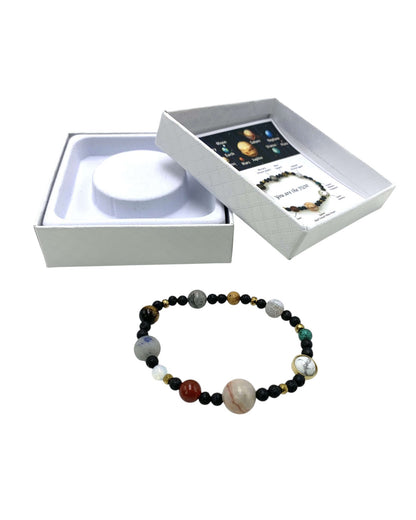 Solar System Bracelet with Lava Stone