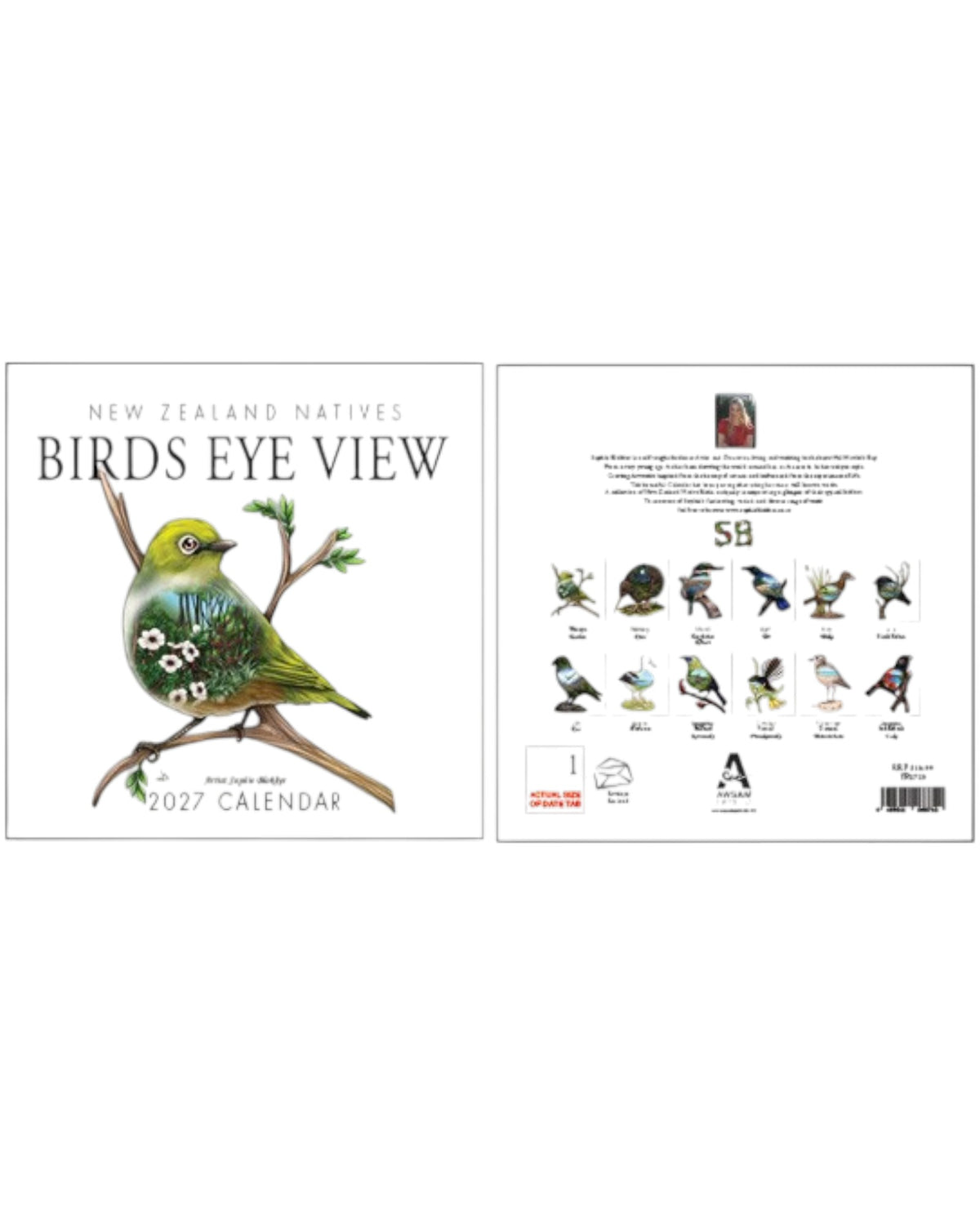 Sophie Blokker Calendar - New Zealand Natives Birds Eye View 2027