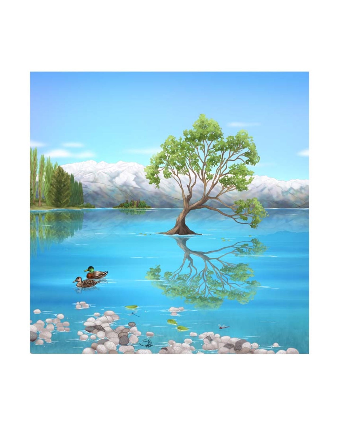 Lake Wanaka Ceramic 3D Tile - Sophie Blokker