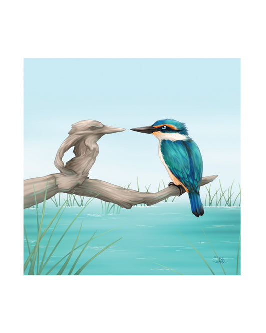 Mirror Kingfisher Ceramic 3D Tile - Sophie Blokker