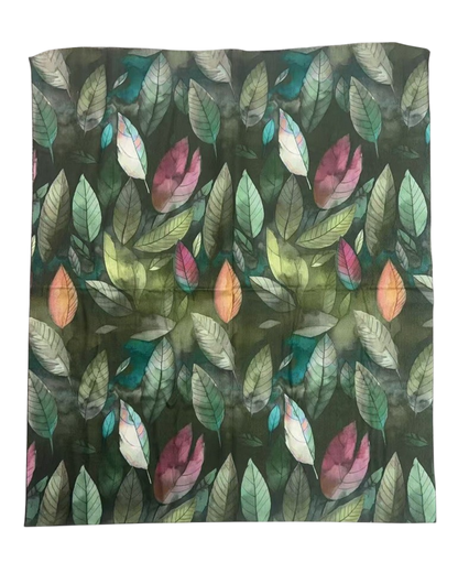 Mixed Leaves Scarf - Olive