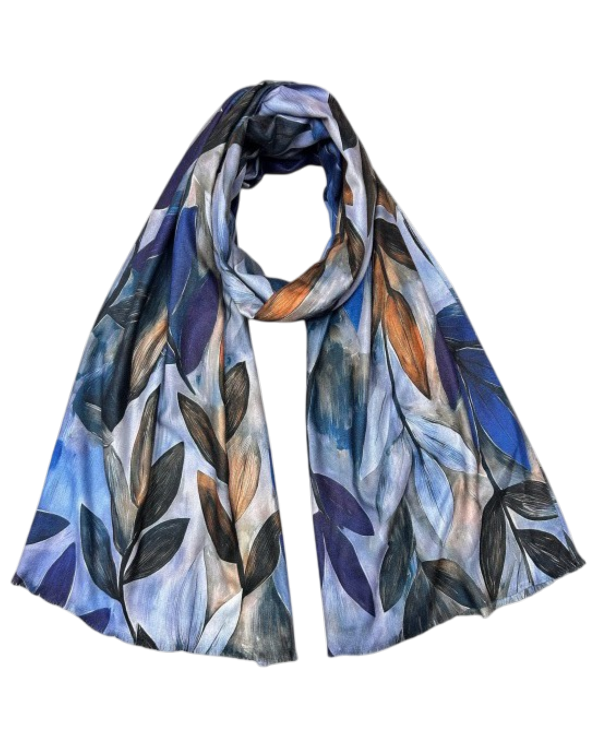 Trailing Leaves Scarf - Blue