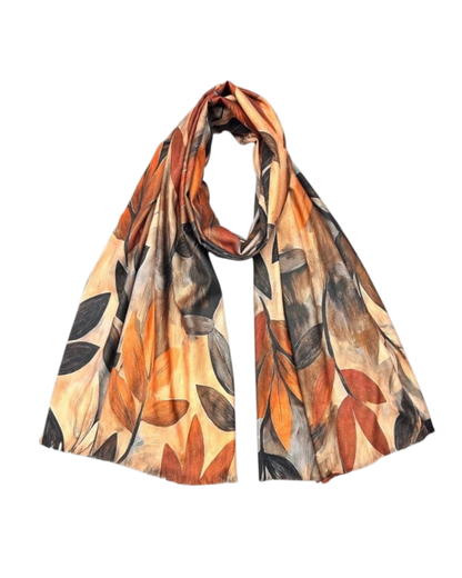 Trailing Leaves Scarf - Orange