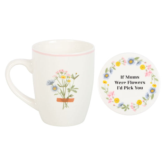If Mums Were Flowers Floral Mug & Coaster Set NEW!