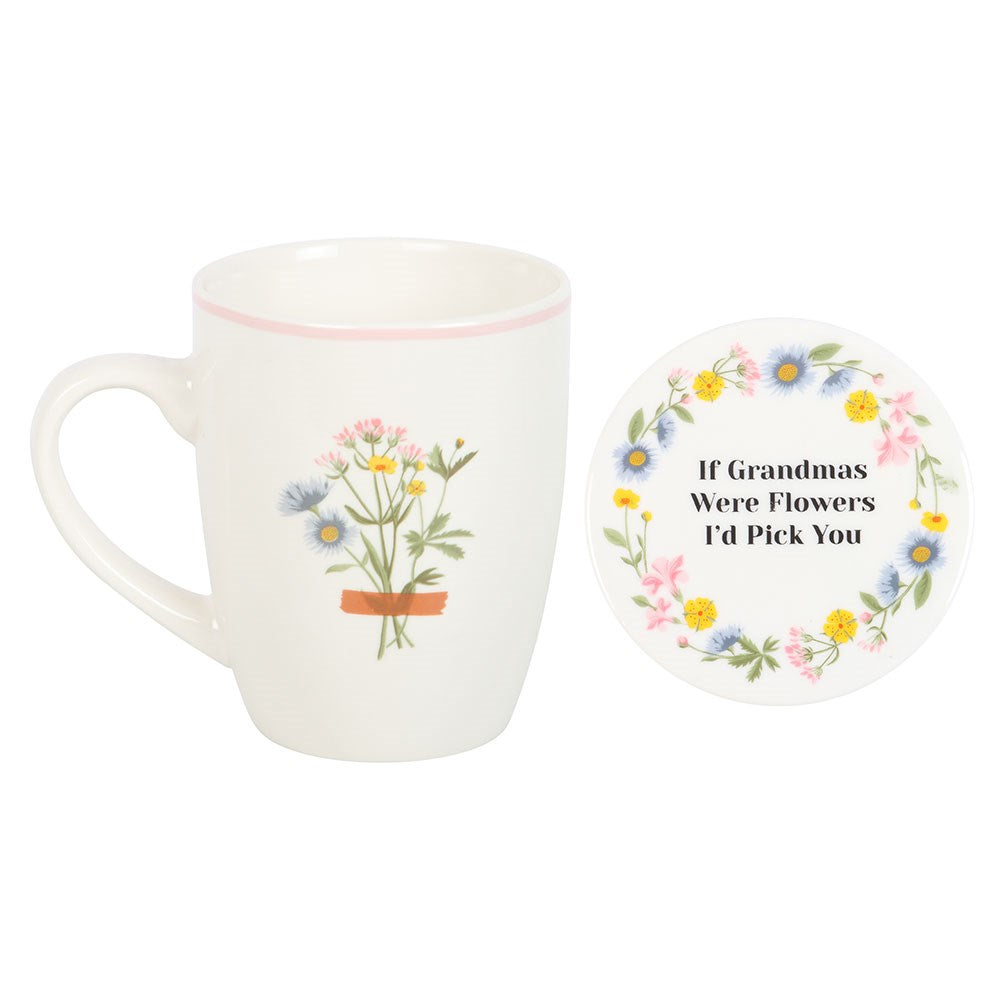 If Grandmas Were Flowers Floral Mug & Coaster Set NEW!