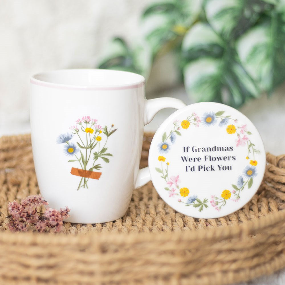 If Grandmas Were Flowers Floral Mug & Coaster Set NEW!