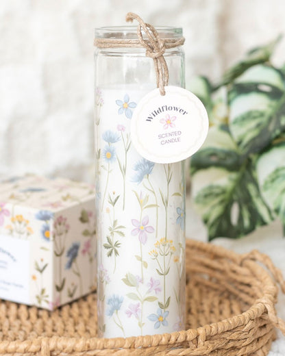 Floral Print Wildflower Tube Candle NEW!