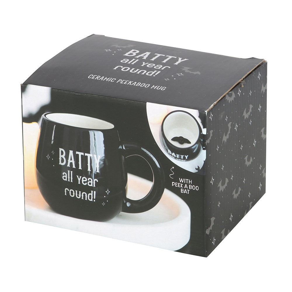 Batty All Year Round Rounded Ceramic Peekaboo Mug