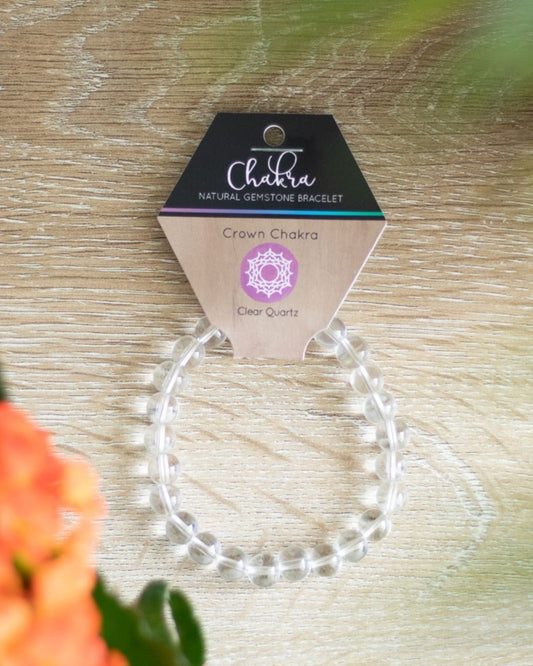 Gemstone Bracelets - Clear Quartz - Crown Chakra