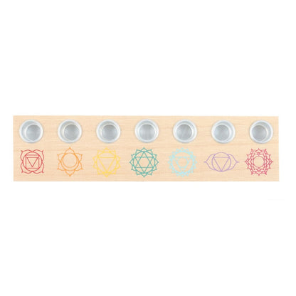 Seven Chakras Wooden Energy Candle Holder NEW!