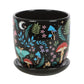 Dark Forest Print Ceramic Plant Pot with Saucer NEW!