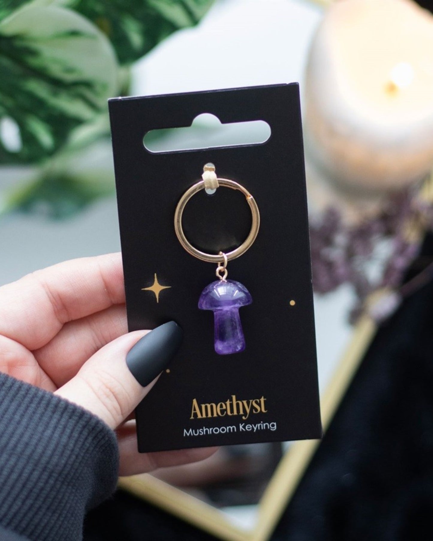 Amethyst Mushroom Keyring