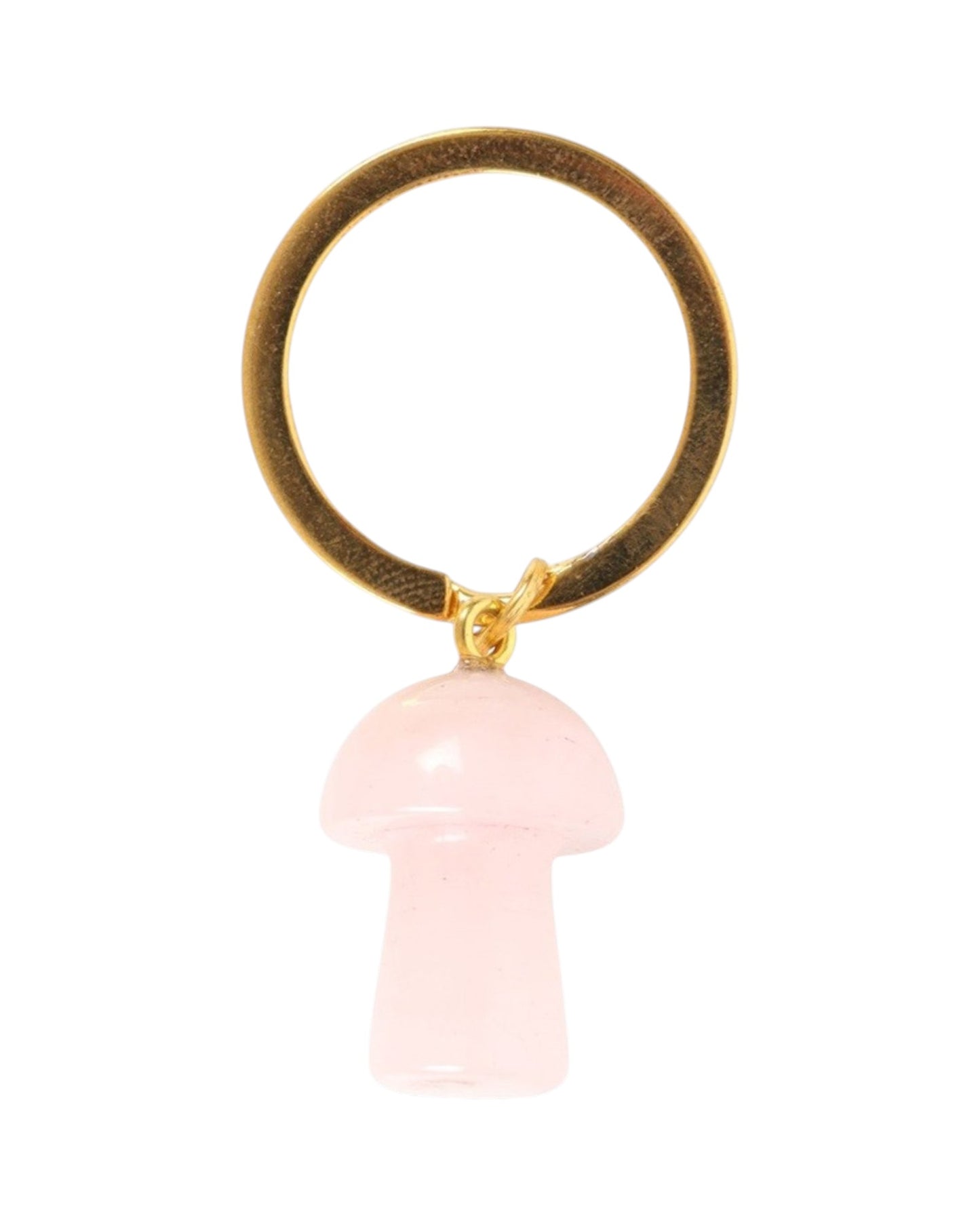 Rose Quartz Mushroom Keyring