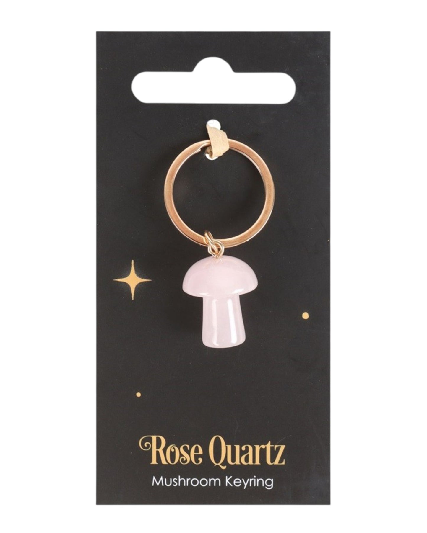 Rose Quartz Mushroom Keyring