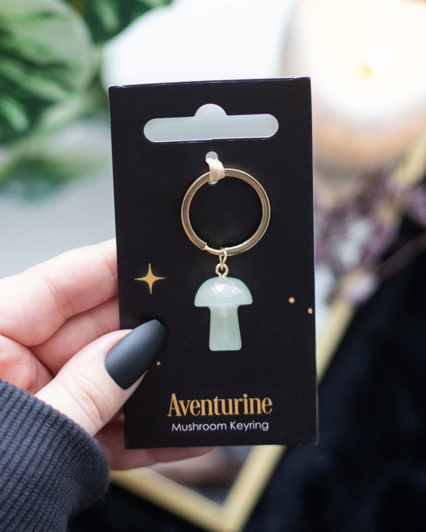 Aventurine Mushroom Keyring