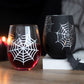 Set of 2 Spider and Web Stemless Wine Glasses NEW!