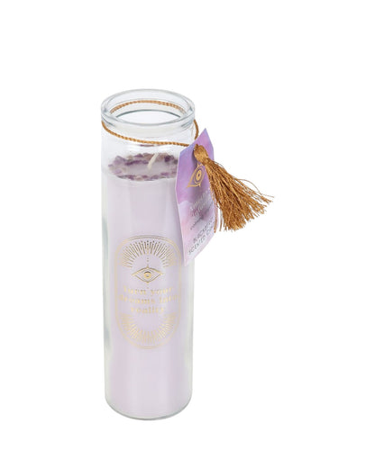 Blackberry Tube Candle with Amethyst Crystals NEW!