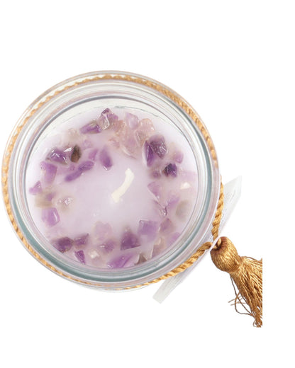Blackberry Tube Candle with Amethyst Crystals NEW!