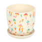 Funky Fungi Mushroom Print Plant Pot with Saucer NEW!