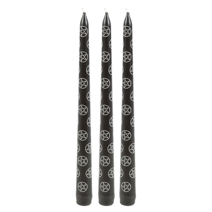 Set of 3 Pentagram Taper Dinner Candles NEW!