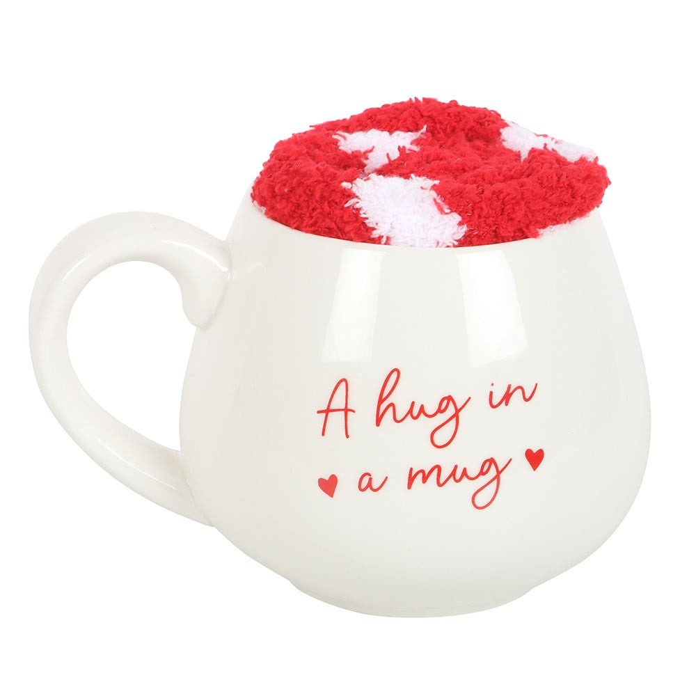 Hug in a Mug Heart Mug and Socks Set NEW!