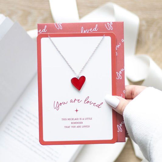 You Are Loved Heart Necklace Greeting Card NEW!