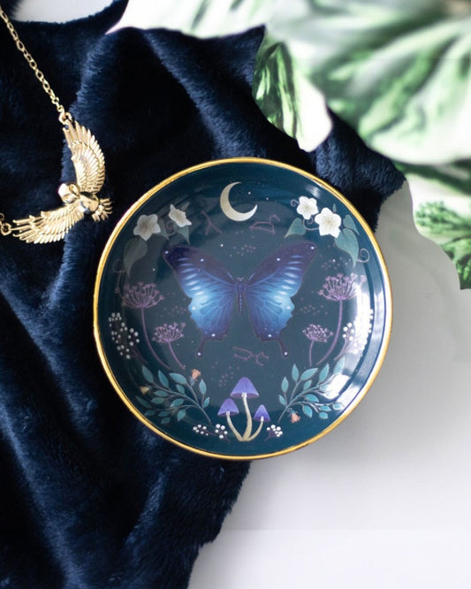 Round Midnight Moth Trinket Dish NEW!