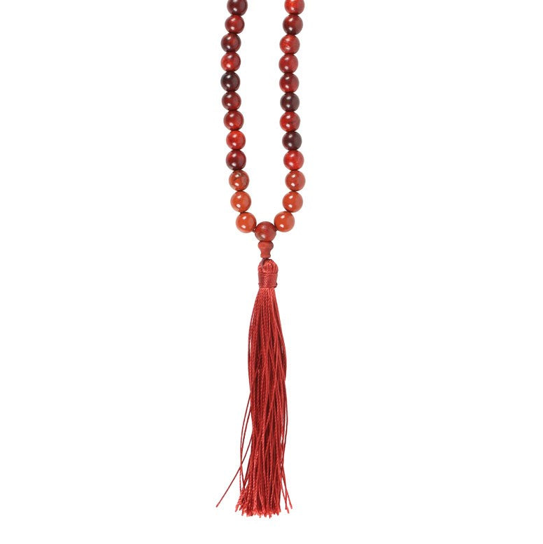 Grounding Rosewood & Red Jasper Mala Necklace NEW!