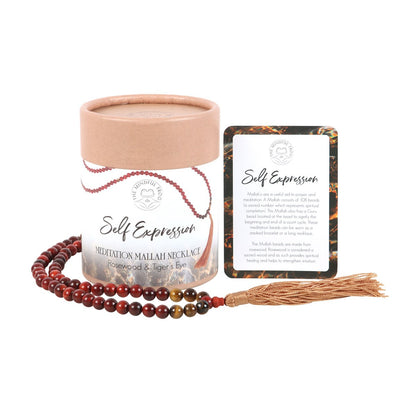 Self Expression Rosewood & Tiger's Eye Mala Necklace NEW!