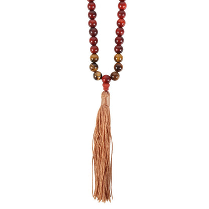 Self Expression Rosewood & Tiger's Eye Mala Necklace NEW!