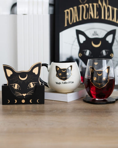 Magic, Coffee & Cats Ceramic Rounded Mug