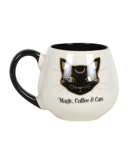 Magic, Coffee & Cats Ceramic Rounded Mug