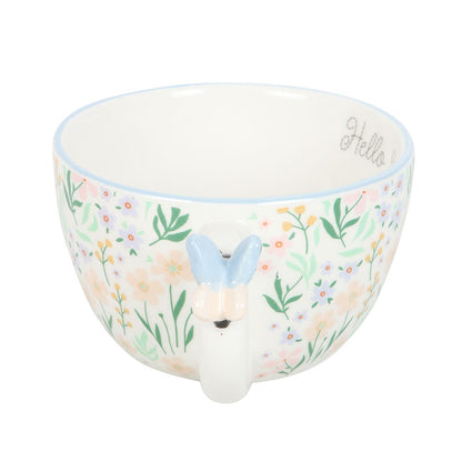 Hello Beautiful Daisy Floral Print Mug with Butterfly NEW!