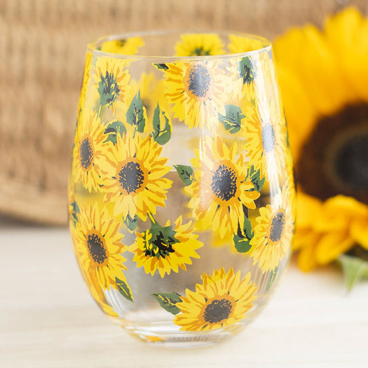 Sunflower Print Stemless Glass NEW!