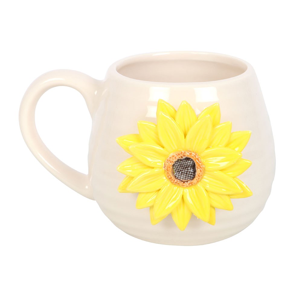 Hello Sunshine Rounded Mug with 3D Sunflower NEW!