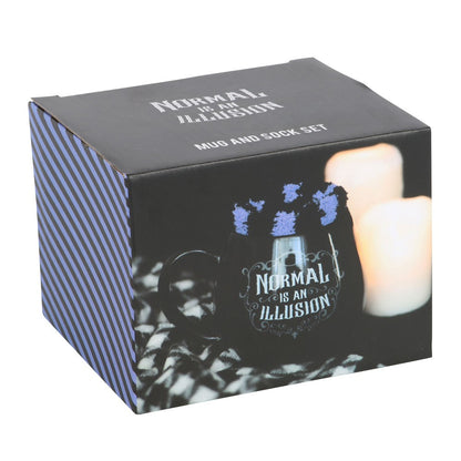 Normal is an Illusion Gothic Ceramic Mug and Socks Set