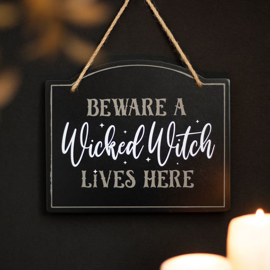 Beware a Wicked Witch Lives Here Sign NEW!