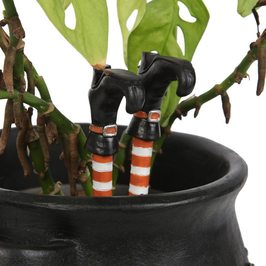 Set [2] Novelty Resin Witch Legs Plant Pot Ornament NEW!