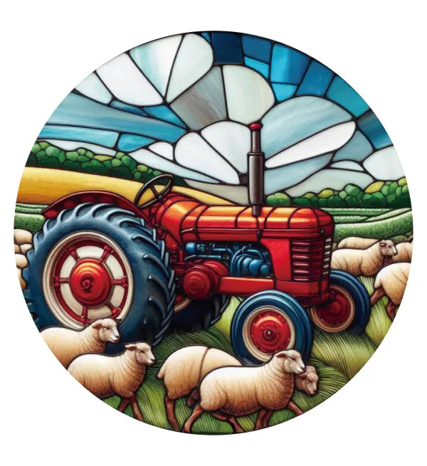 Tractor Stained Glass Hanger