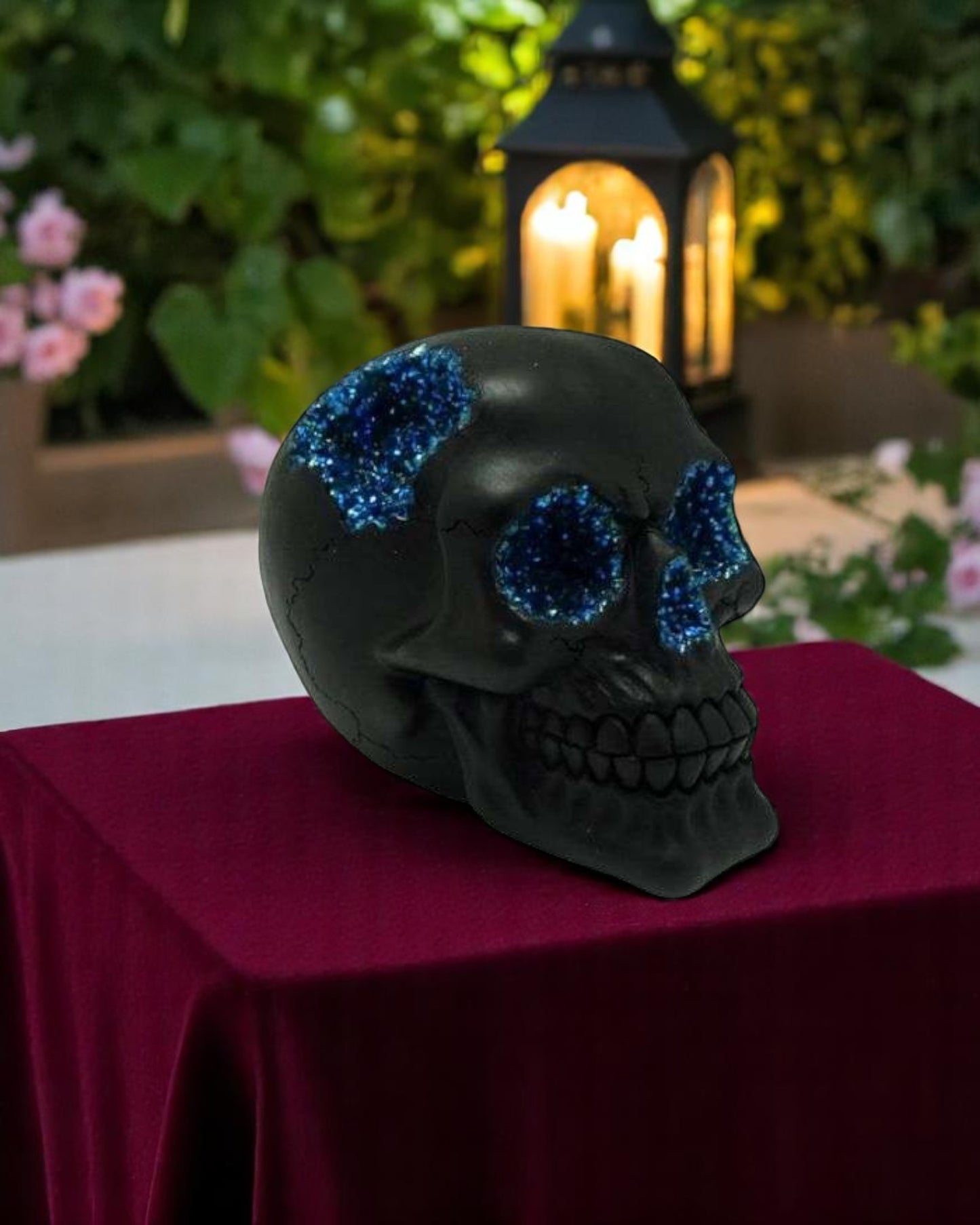 Black Crystal Cave Skull