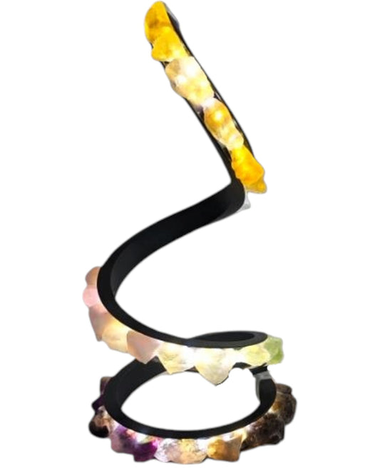 Crystal LED Lamp Rose Quartz Fluorite and Citrine