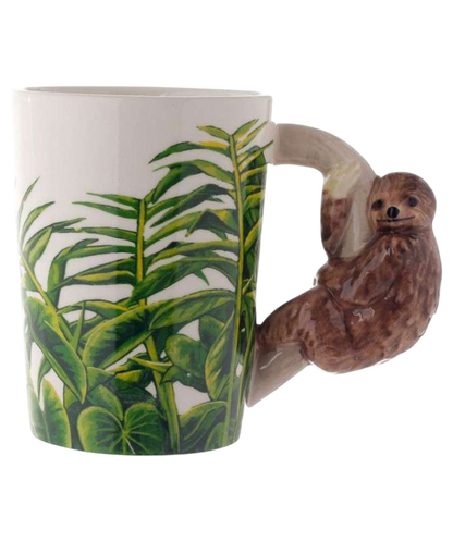 Jungle Explorer Sloth Ceramic Shaped Handle Mug
