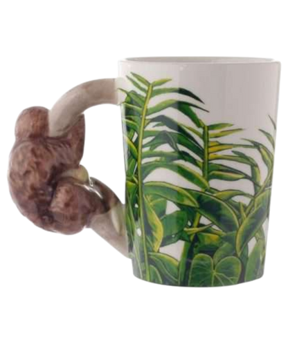 Jungle Explorer Sloth Ceramic Shaped Handle Mug