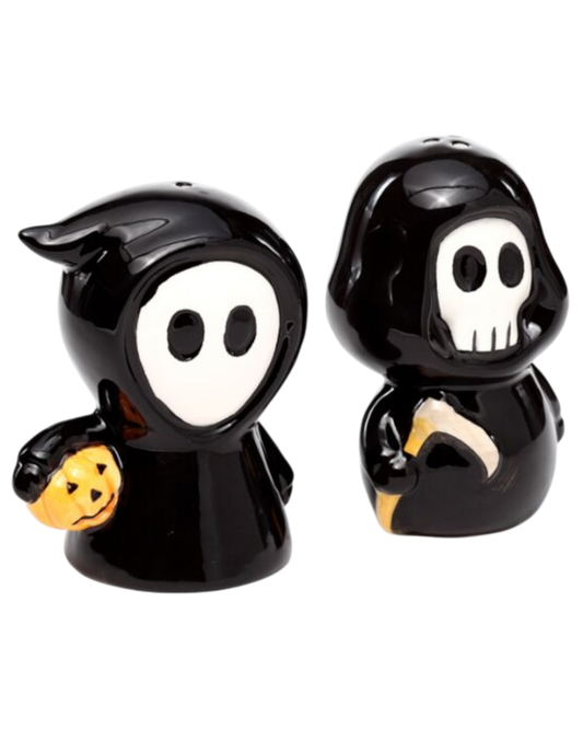 Grim Reaper Boy & Ghost Boy Salt & Pepper Set