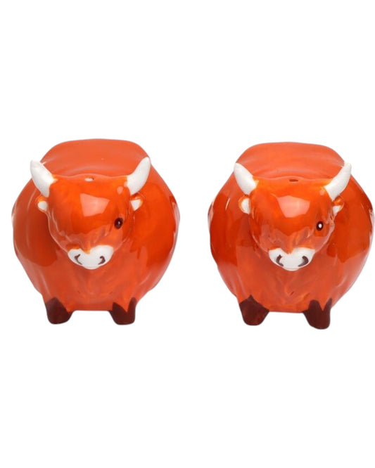 Highland Coo Cow Ceramic Salt & Pepper Set