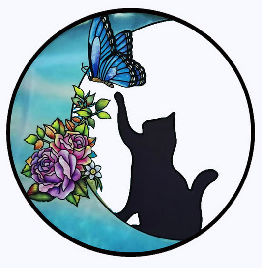 Suncatcher Cat with Butterfly