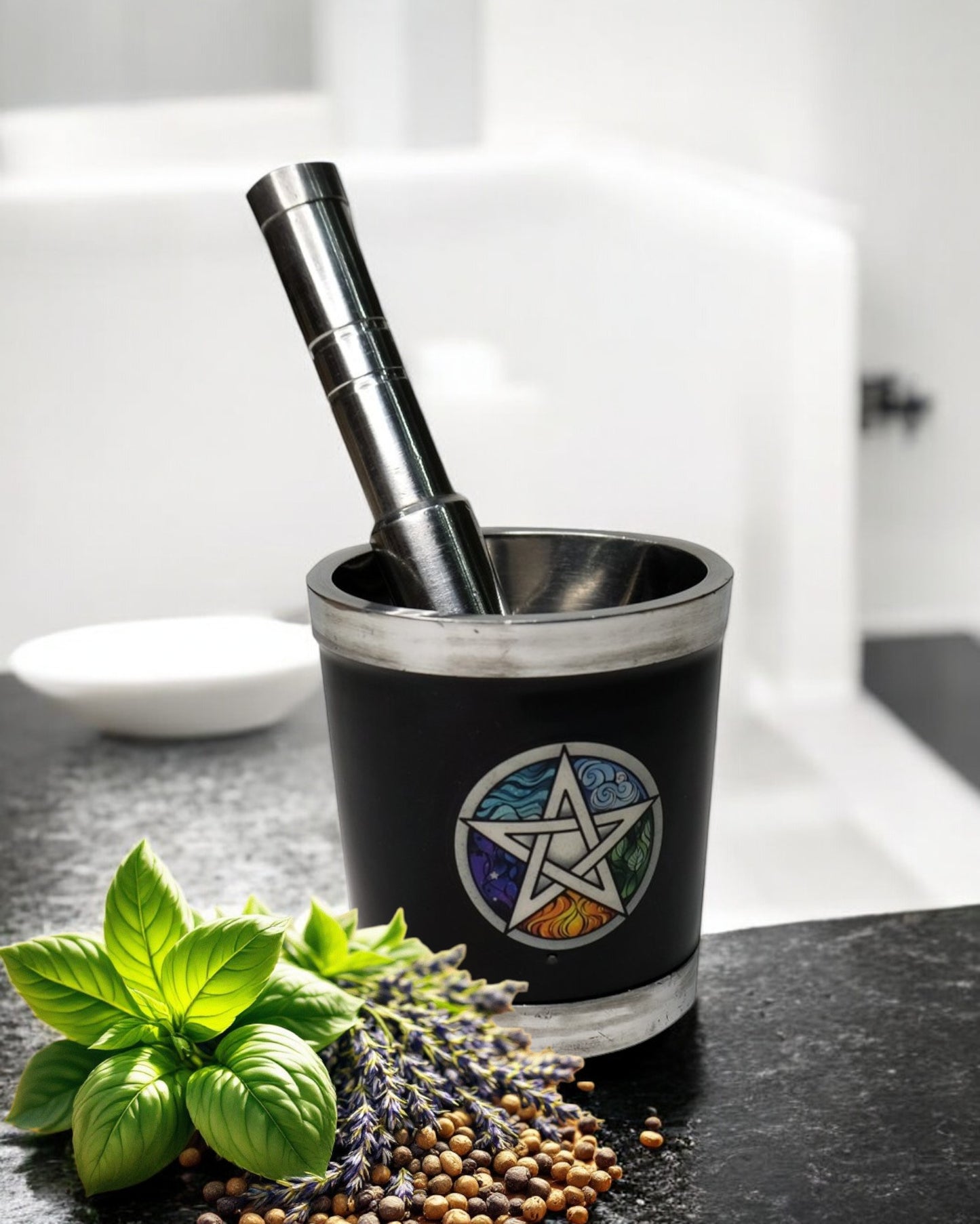 MORTAR AND PESTLE - Aluminium Pentacle