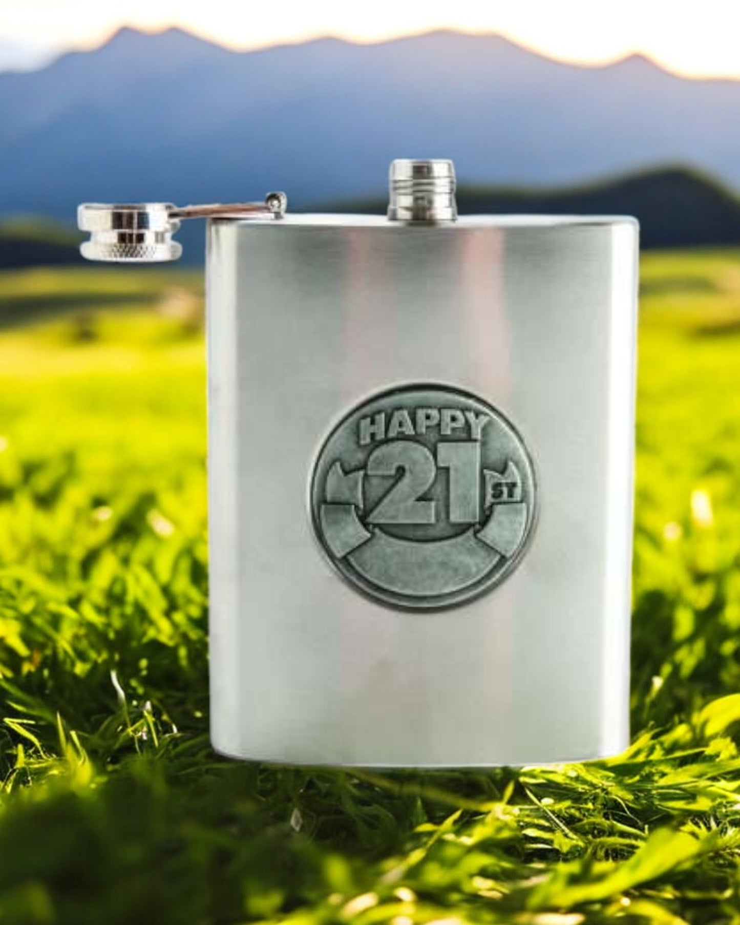 21st Engravable Metal Flask