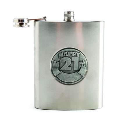 21st Engravable Metal Flask