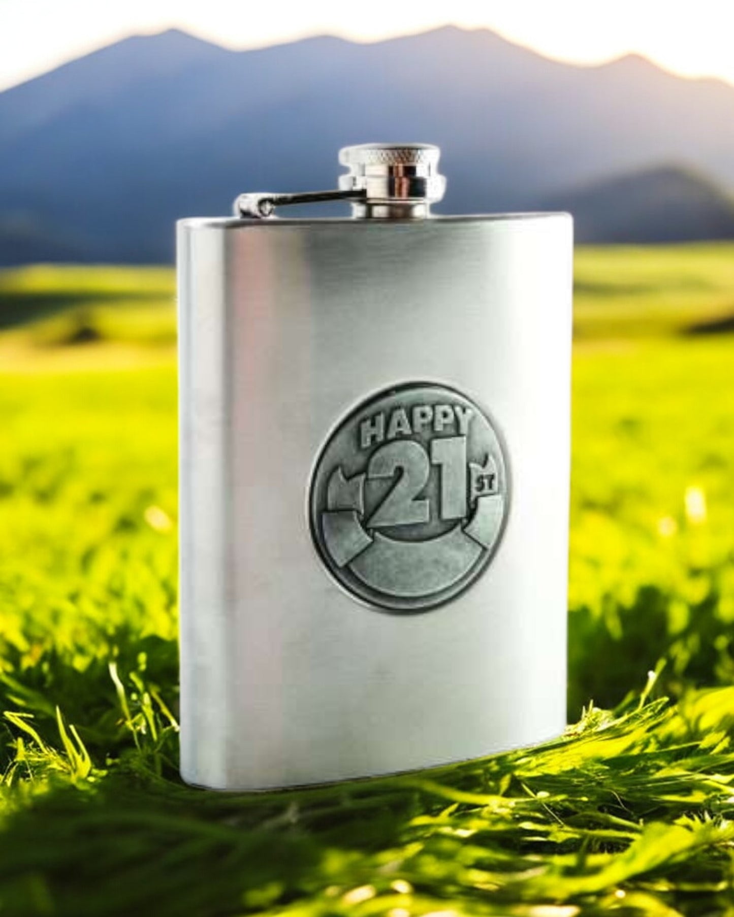 21st Engravable Metal Flask